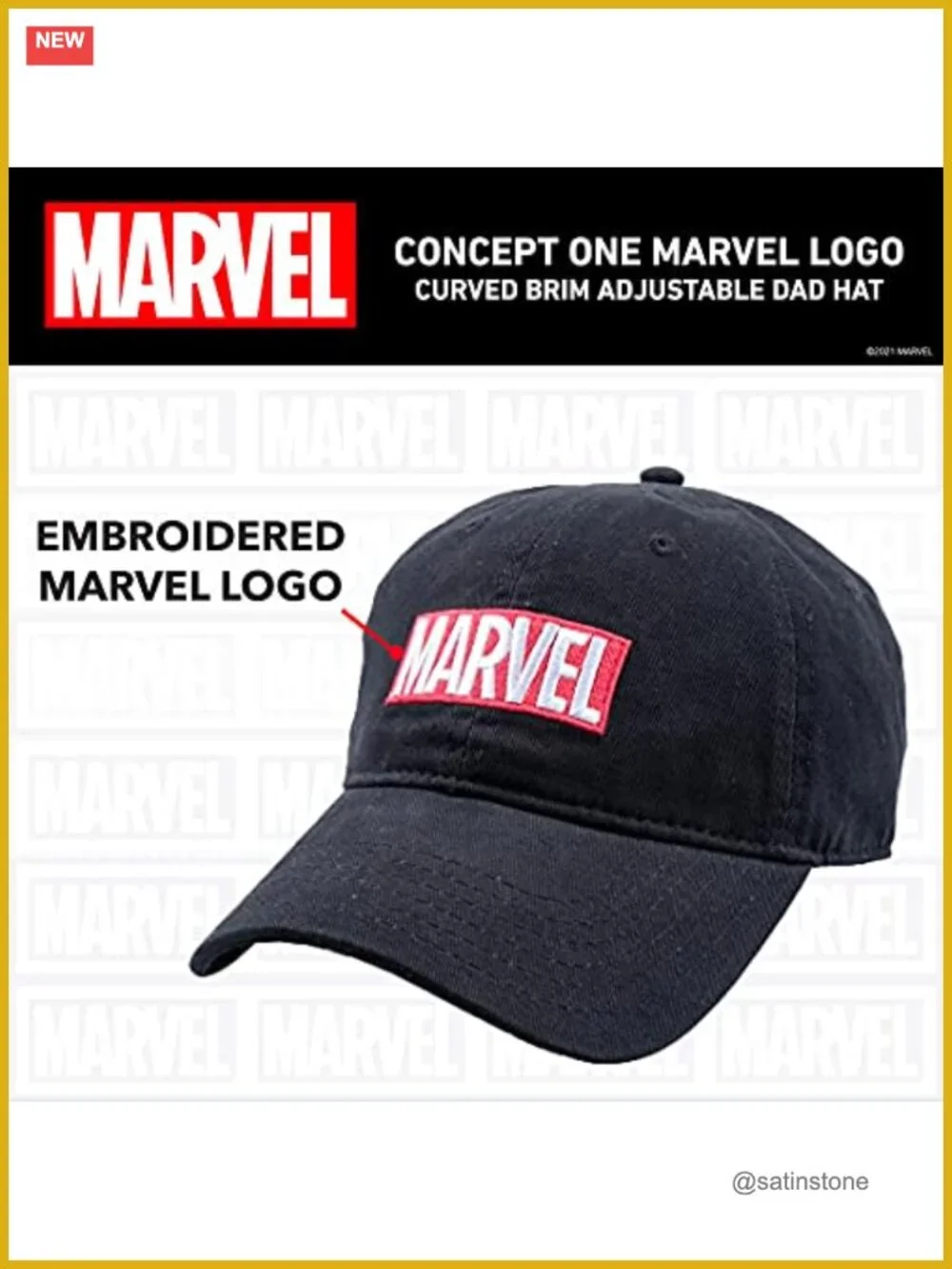 Marvel Logo Cotton Adjustable Dad Hat, One Size